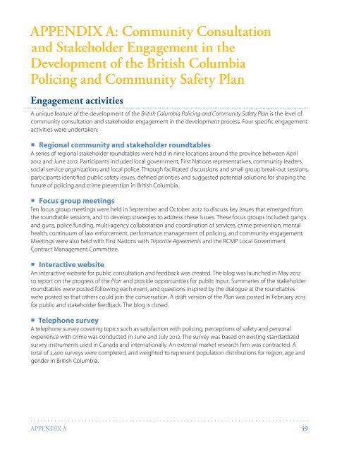 BC Policing and Community Safety Plan - Ministry of Justice ...