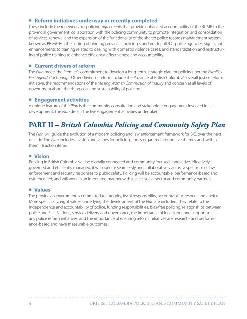 BC Policing and Community Safety Plan - Ministry of Justice ...