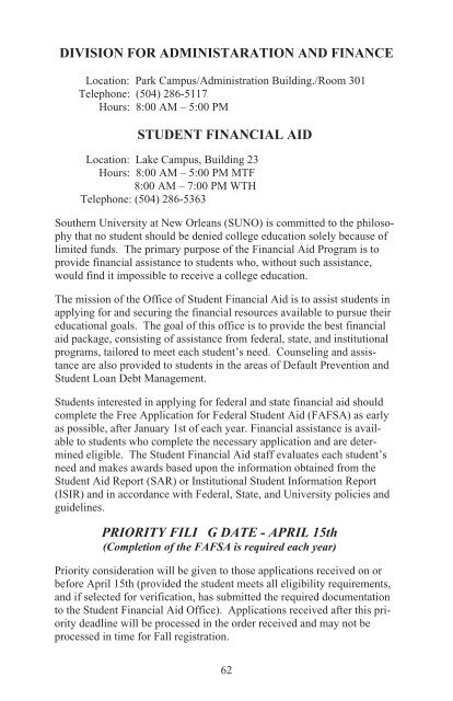 Student Handbook - Southern University New Orleans