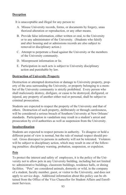 Student Handbook - Southern University New Orleans