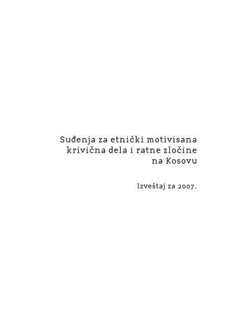Proceset gjyqÃ«sore nÃ« KosovÃ« pÃ«r krime tÃ« luftÃ«s dhe vepra penale ...