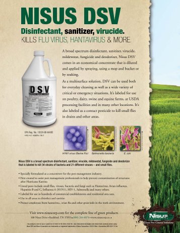 DSV Specimen Label/MSDS - Nisus Corporation