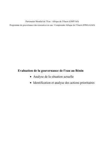 Evaluation de la gouvernance de l'eau au BÃ©nin â¢ Analyse de la ...
