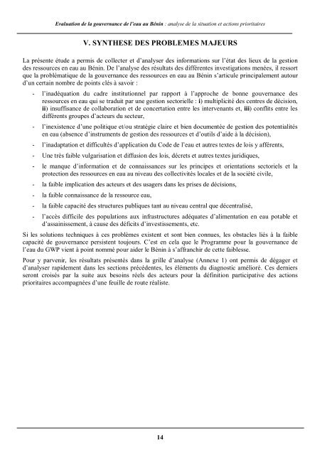 Evaluation de la gouvernance de l'eau au BÃ©nin â¢ Analyse de la ...