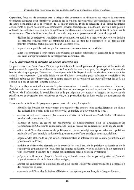 Evaluation de la gouvernance de l'eau au BÃ©nin â¢ Analyse de la ...