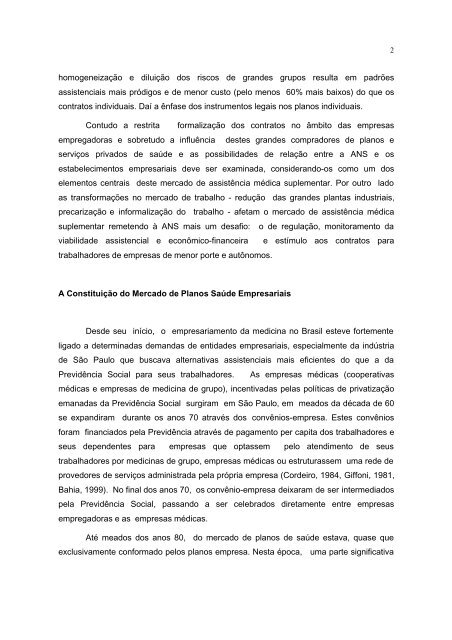 Os Planos de SaÃºde Empresariais no Brasil: Notas para a RegulaÃ§Ã£o ...