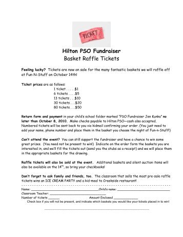 Hilton PSO Fundraiser Basket Raffle Tickets - Brecksville-Broadview ...