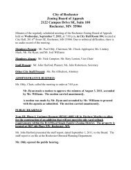 City of Rochester Zoning Board of Appeals 2122 Campus Drive SE ...