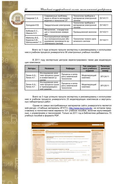 "О деятельности ИГХТУ" за 2011 год - Ивановский ...