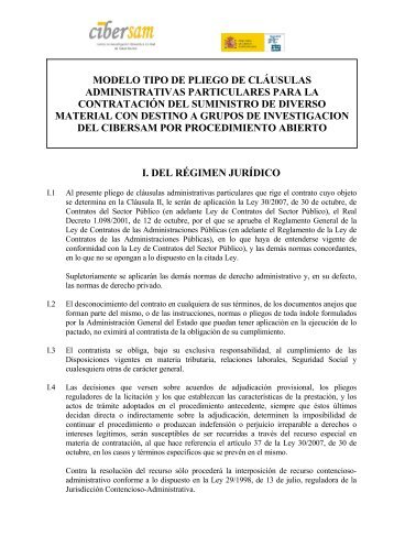 Pliego de condiciones administrativas - Cibersam