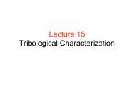 Lecture 15 Tribological Characterization - (TAM) at Northwestern ...