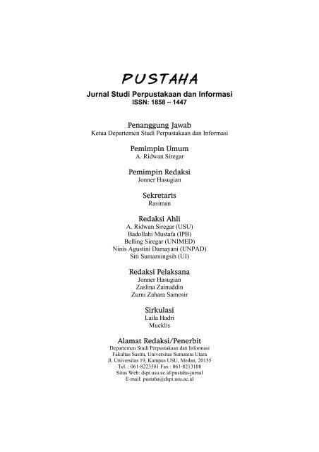 PUSTAHA - USUpress - Universitas Sumatera Utara