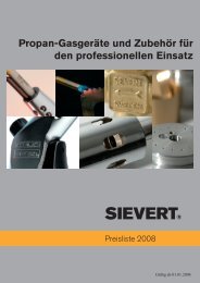 Propan-Gasgeräte und Zubehör für den professionellen ... - Sievert AB