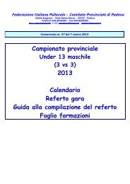 Campionato provinciale 2013 Calendario Referto gara ... - FIPAV