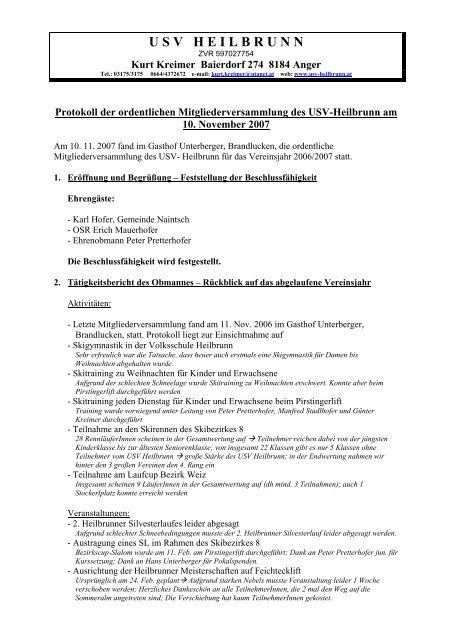 Protokoll Mitgliederversammlung 2007.pdf - USV Heilbrunn