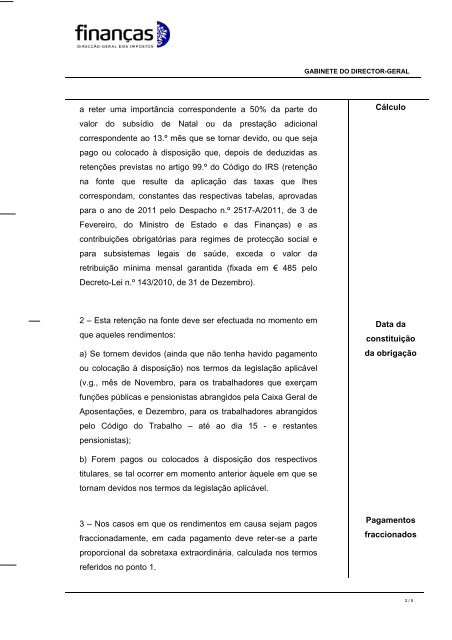 Circular nº 23/2011 - Portal das Finanças