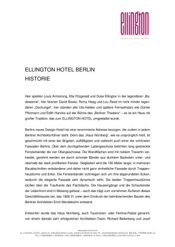 ELLINGTON HOTEL BERLIN HISTORIE