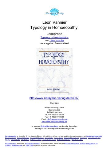 Léon Vannier Typology in Homoeopathy