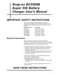 Snap-on BC5500B Super 550 Battery Charger User's Manual