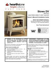 Stowe DV 8321 Owner's Manual - Hearthstone Stoves