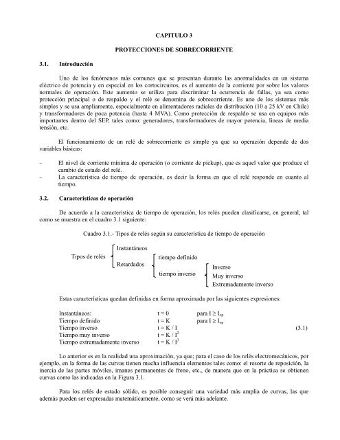 CAPITULO 3 PROTECCIONES DE SOBRECORRIENTE 3.1 ...