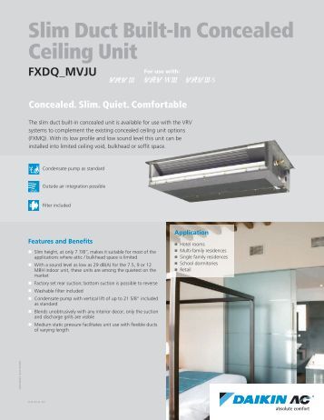 FAN COIL â Mâ SERIES Ceiling Concealed MCW Ducted - McQuay