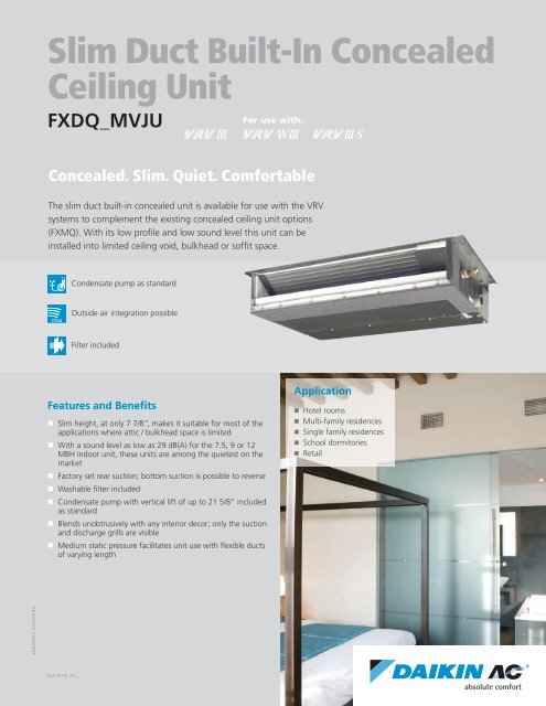 Slim Duct Built-In Concealed Ceiling Unit - HTS