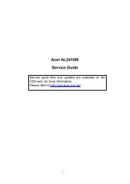 Acer AL2416W Service Guide - Home