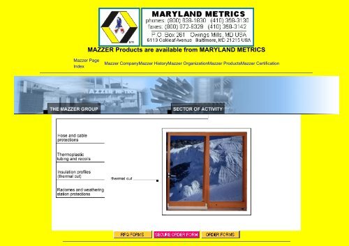 MAZZER Products are available from MARYLAND METRICS ...