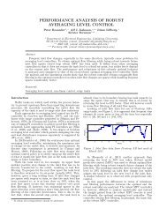 performance analysis of robust averaging level control - focapo