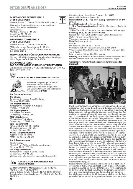 Ditzinger Anzeiger KW 21/2009 - in Ditzingen