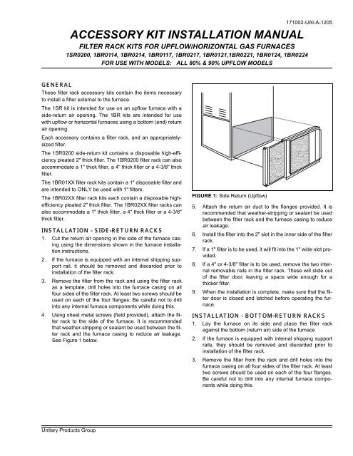 ACCESSORY KIT INSTALLATION MANUAL