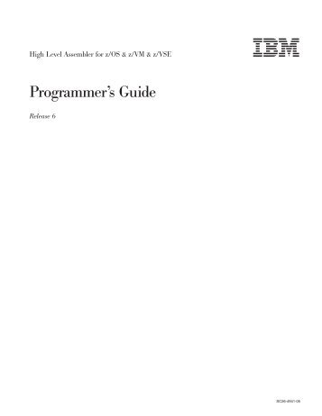 HLASM: V1R6 Programmer's Guide