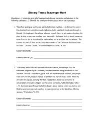 Literary Terms Scavenger Hunt