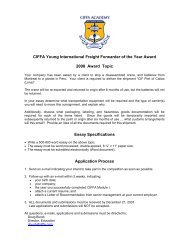 CIFFA Young International Freight Forwarder of the ... - CIFFA.com