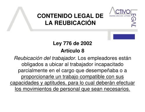 el contenido constitucional de la reubicacion laboral - Consejo ...