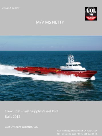 M/V MS NETTY - Gulf Offshore Logistics