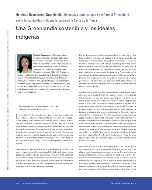 Una Groenlandia sostenible y los ideales indÃ­genas - Earth Charter ...