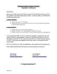 National Jr. Honor Society Application