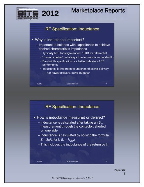 Marketplace Reports - BiTS Workshop