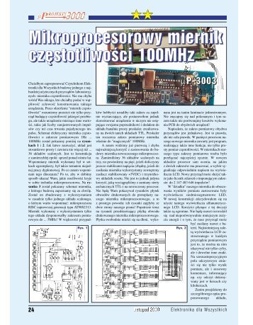 Mikroprocesorowy miernik częstotliwości 100MHz (258KB) - Elportal