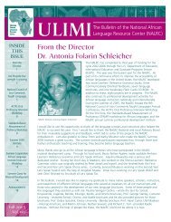 ulimi 2005 - National African Language Resource Center - Indiana ...