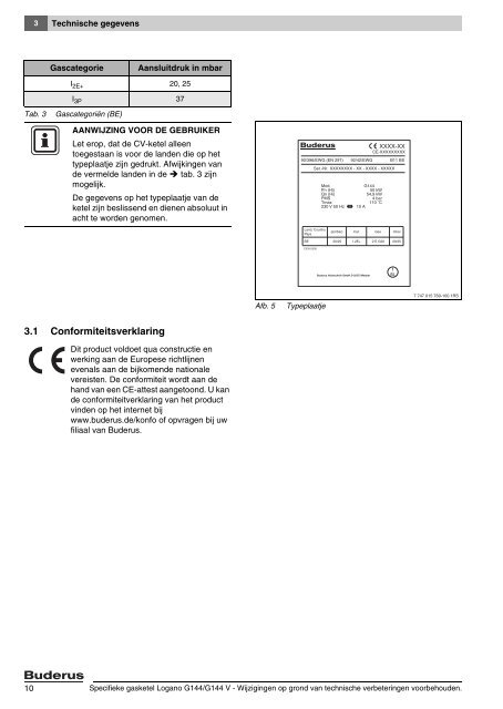 en onderhoudshandleiding Specifieke gasketel Logano G144/G144 V