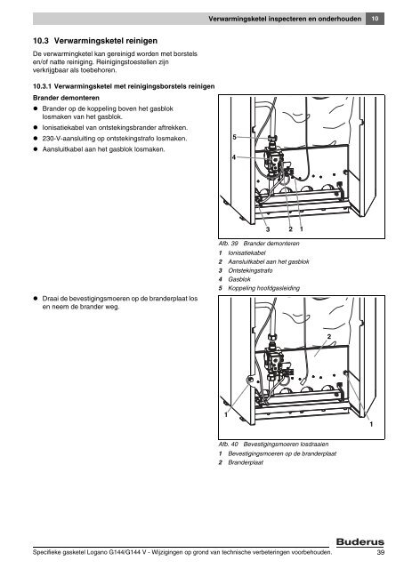 en onderhoudshandleiding Specifieke gasketel Logano G144/G144 V