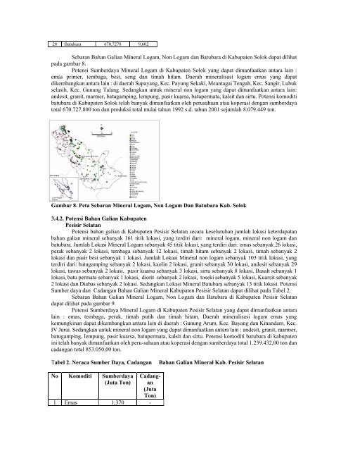 Inventarisasi dan evaluasi Mineral Logam di daerah Kabupaten