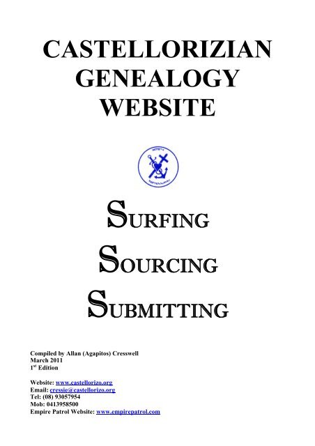 How to Search, Source and Supply - Castellorizo Genealogy Pages