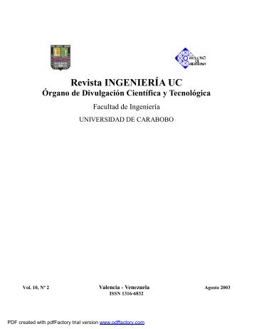 Vol. 10, No. 2, Agosto 2003 - Facultad de IngenierÃ­a - Universidad ...