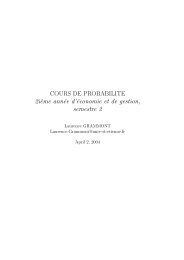 COURS DE PROBABILITE 2i`eme année d'économie et de gestion ...