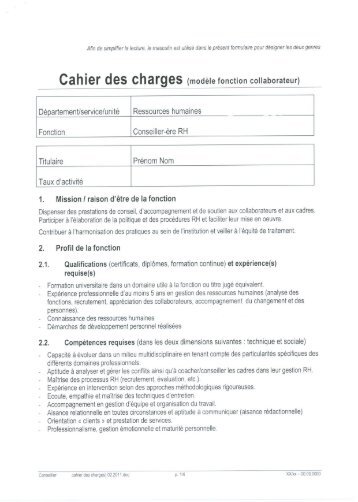 Cahier des Charges (modÃ¨le fonction collaborateur)