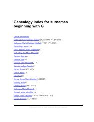 Genealogy Index for surnames beginning with G - auf kreibaum.de